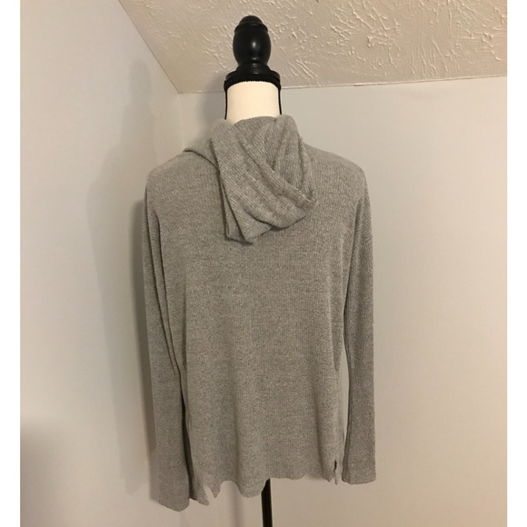 Rag & Bone Women's The Knit Rib Light Gray Hoodie - Size Small - Picture 3 of 10